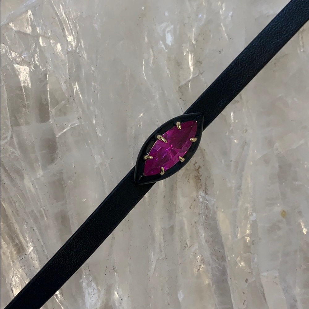 LEATHER AND CRYSTAL leather strap.